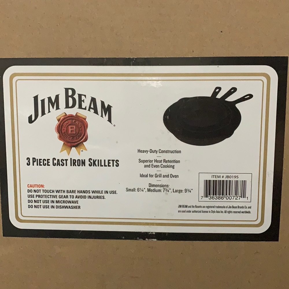 JIM BEAM CAST IRON SKILLETS